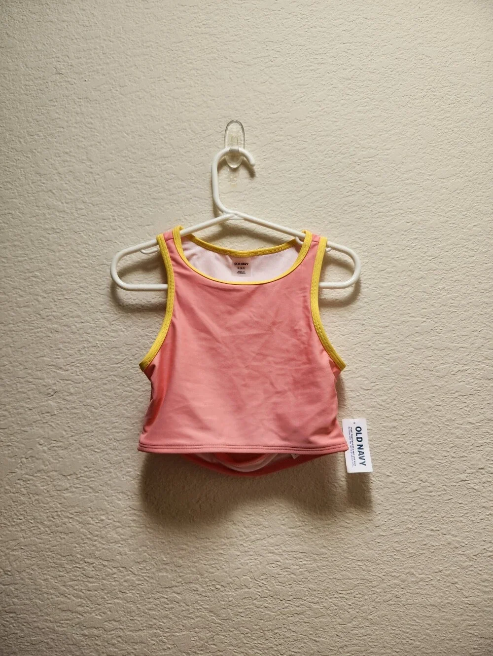Old Navy Girls 4 Piece Matching Tankini Swim Set Pink Daisy Size Small